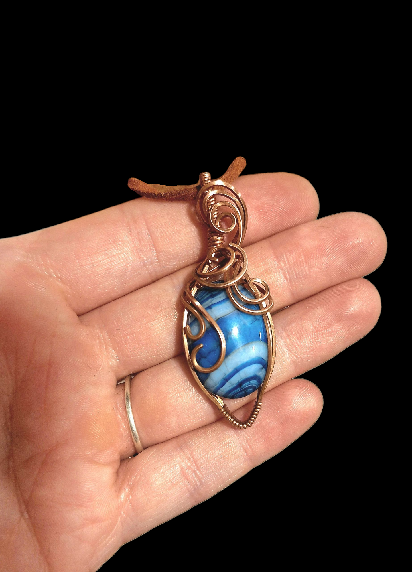 Blue Dyed Banded Agate