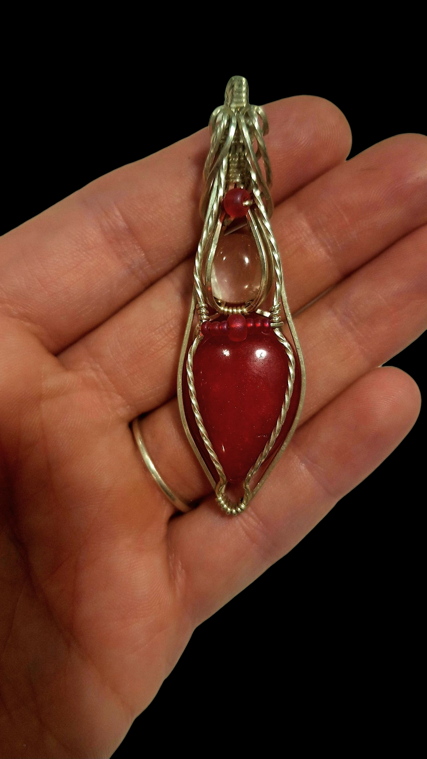 Red Agate and Rose Quartz