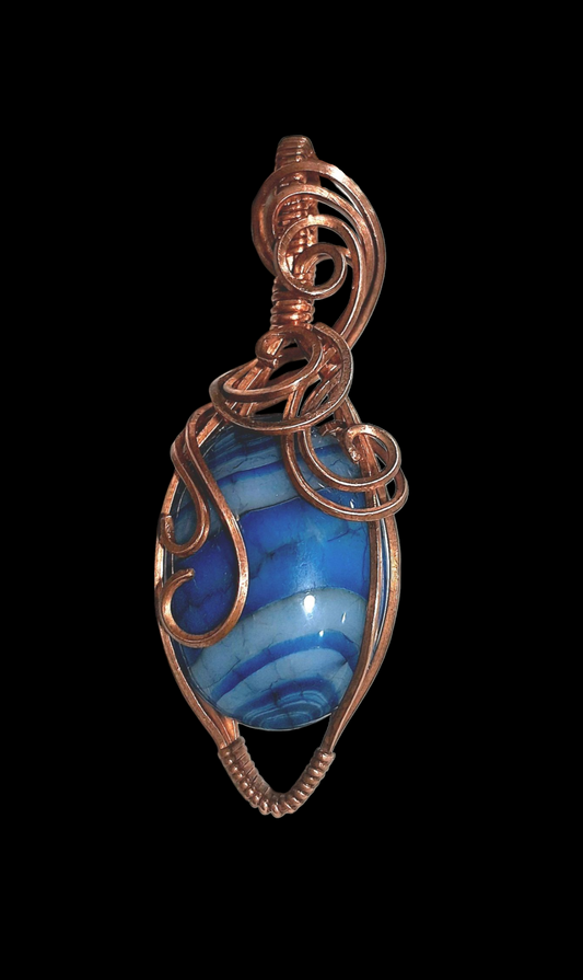 Blue Dyed Banded Agate